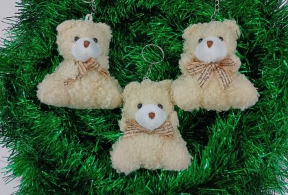 PELUŞ T&Uuml;YL&Uuml; AYI ANAHTARLIK 12-Lİ PAKET KOD 6206